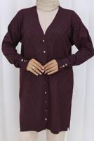 Tesettür giyim MÜRDÜM DESENLİ TRİKO HIRKA T 8913