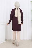 Tesettür giyim MÜRDÜM DESENLİ TRİKO HIRKA T 8913