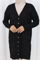 Tesettür giyim SİYAH DESENLİ TRİKO HIRKA T 9323