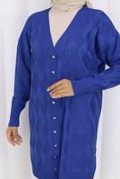 Tesettür giyim LACİVERT DESENLİ TRİKO HIRKA T 9323