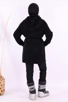 Tesettür giyim SİYAH PELUŞ HIRKA T 95621