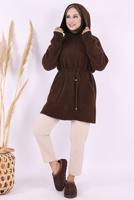 Tesettür giyim KAHVE PELUŞ HIRKA T 95621