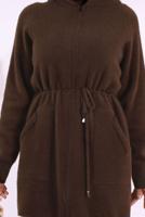 Tesettür giyim KAHVE PELUŞ HIRKA T 95621