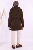Tesettür giyim KAHVE PELUŞ HIRKA T 95621