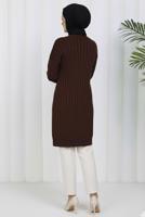 Tesettür giyim KAHVE TRİKO HIRKA T 9713