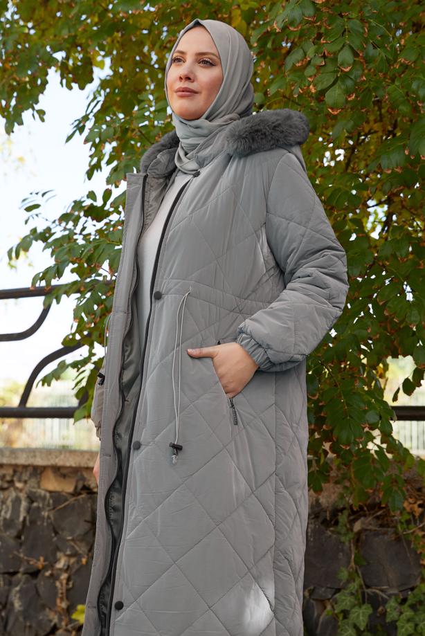 Hijab clothing  HOODED PUFFER COAT T 2007 - TRENDTESETTÜR