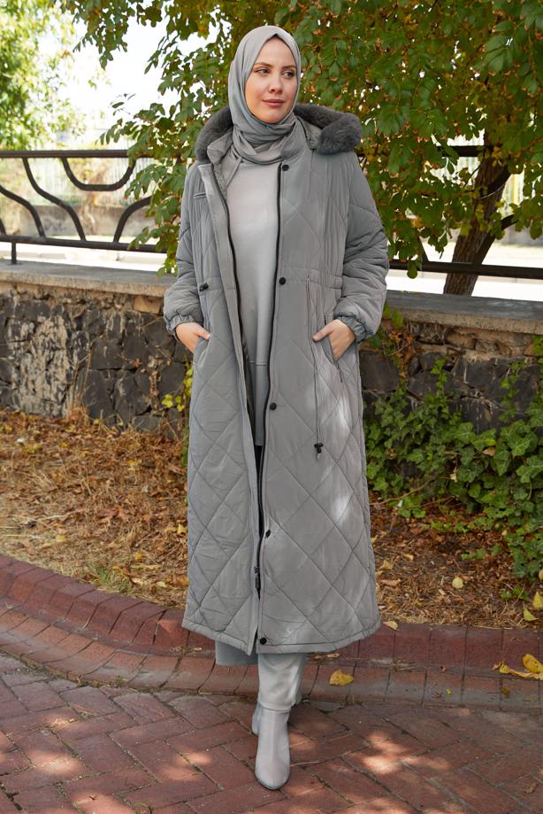 Hijab clothing  HOODED PUFFER COAT T 2007 - TRENDTESETTÜR