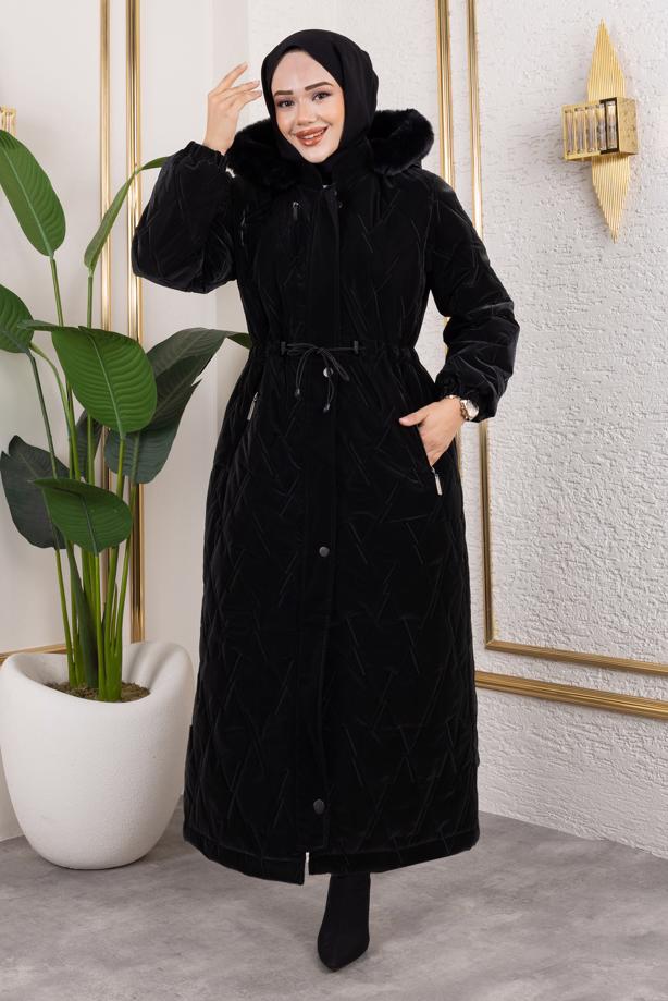 Hijab clothing  HOODED PUFFER COAT T 2207 - TRENDTESETTÜR