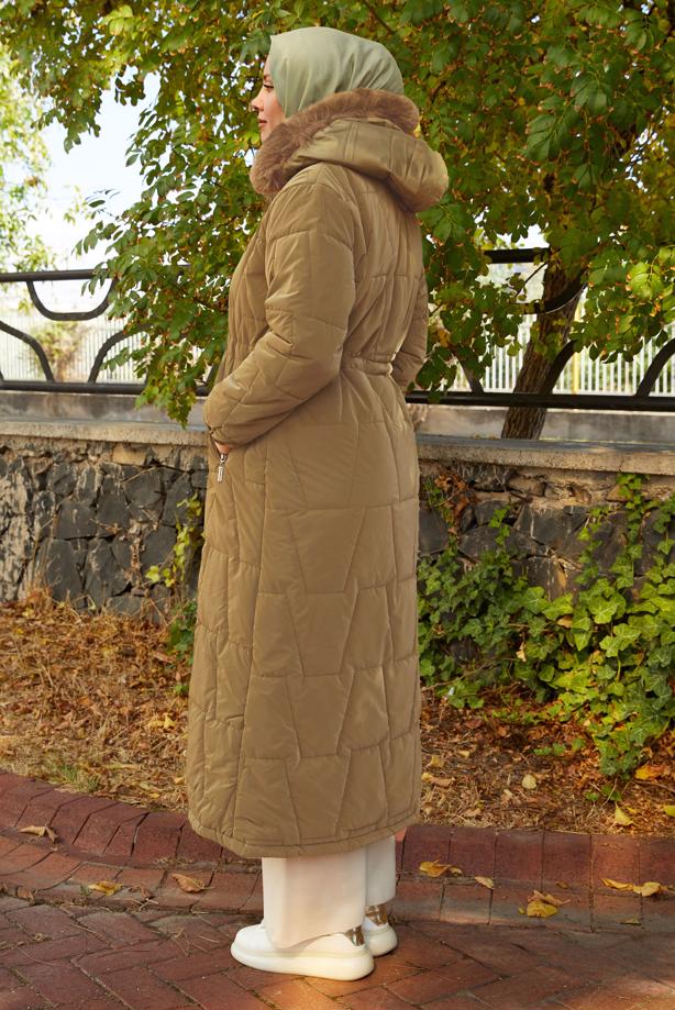 Hijab clothing  HOODED PUFFER COAT T 2207 - TRENDTESETTÜR
