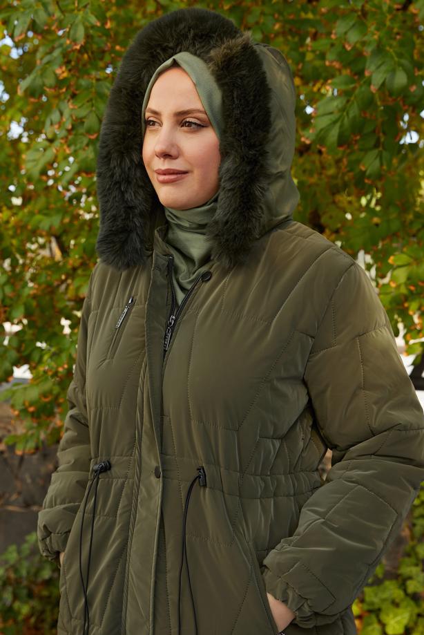 Hijab clothing  HOODED PUFFER COAT T 2207 - TRENDTESETTÜR