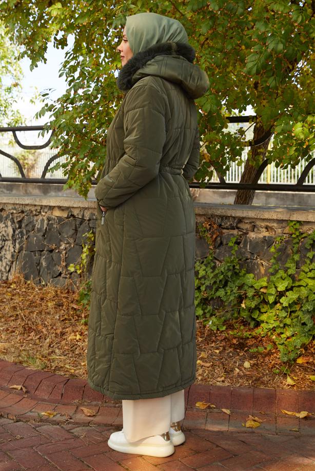 Hijab clothing  HOODED PUFFER COAT T 2207 - TRENDTESETTÜR
