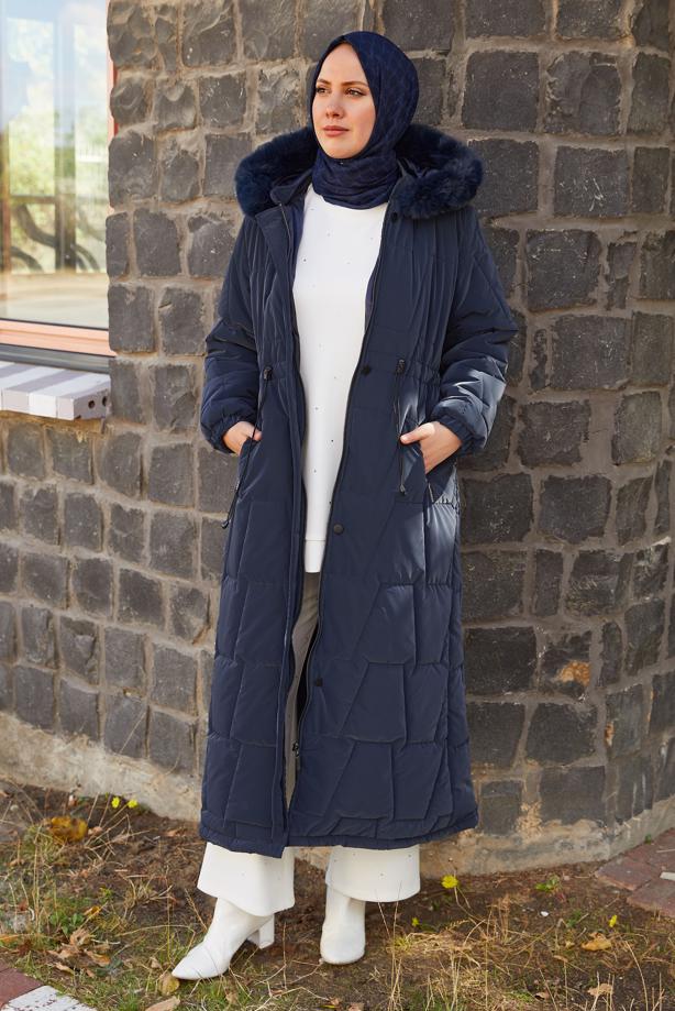 Hijab clothing  HOODED PUFFER COAT T 2207 - TRENDTESETTÜR