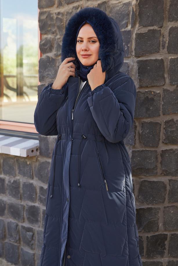 Hijab clothing  HOODED PUFFER COAT T 2207 - TRENDTESETTÜR
