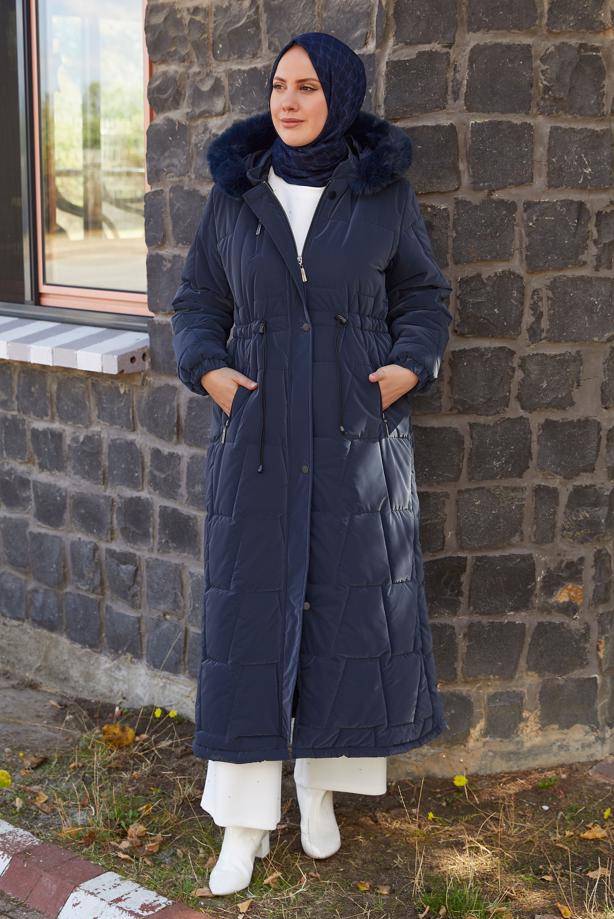 Hijab clothing  HOODED PUFFER COAT T 2207 - TRENDTESETTÜR