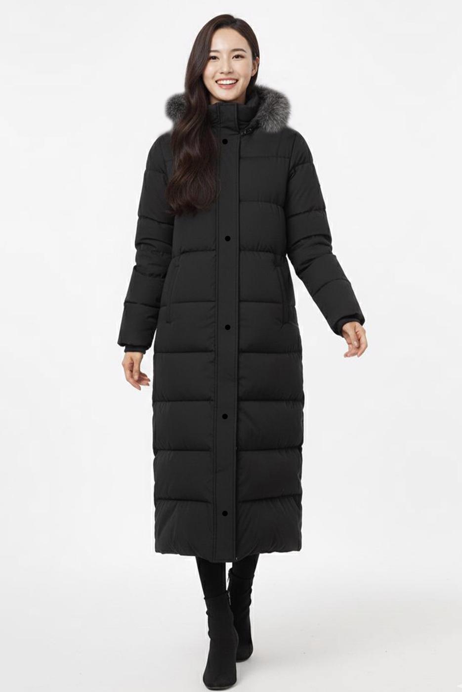 Tesettür giyim SİYAH KAPÜŞONLU KABAN T 3819