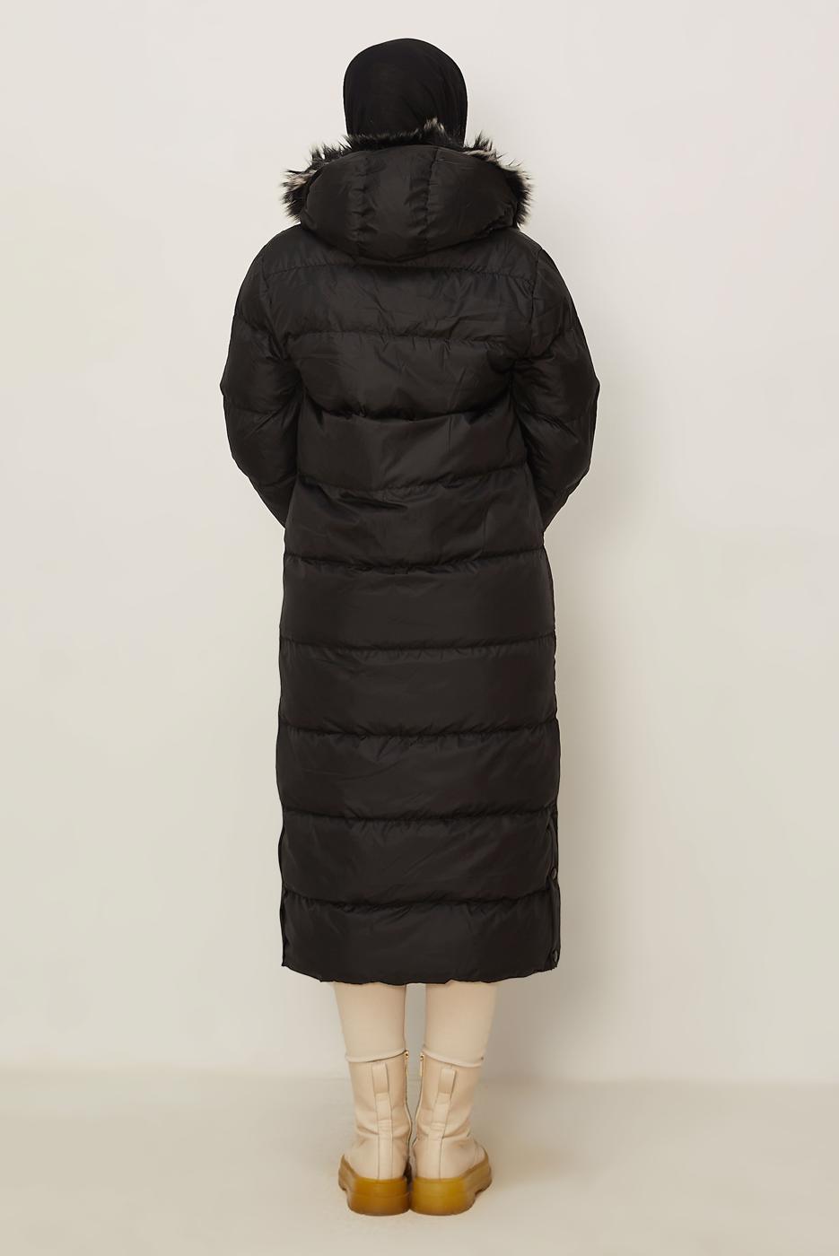 Vêtements hijab NOIR MANTEAU À CAPUCHE T 3819