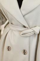 Tesettür giyim BEJ KAPÜŞONLU KUŞAKLI KABAN T 4326