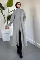 Tesettür giyim GRİ KAŞE KABAN T 4526