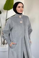 Tesettür giyim GRİ KAŞE KABAN T 4526