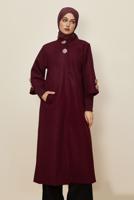 Hijab clothing CLARET RED CACHET COAT T 4526