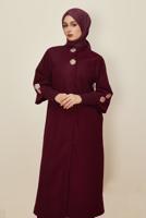 Hijab clothing CLARET RED CACHET COAT T 4526