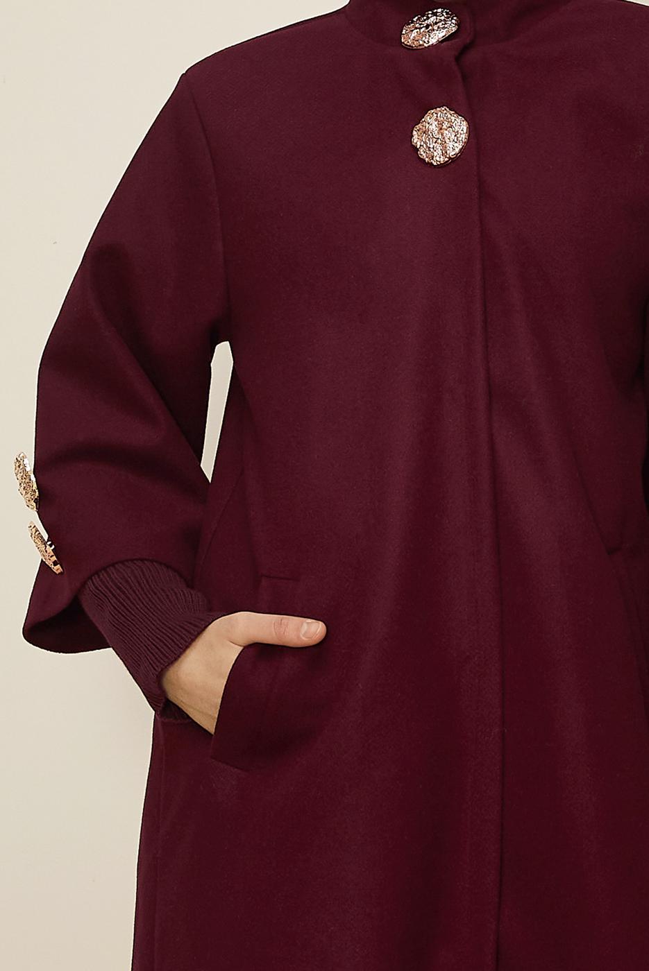 Hijab clothing CLARET RED CACHET COAT T 4526