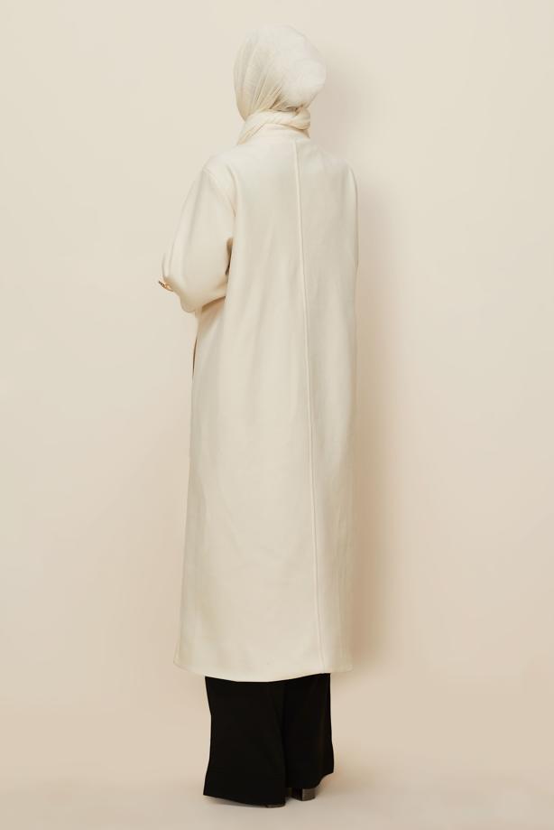 Hijab clothing ECRU CACHET COAT T 4526 - TRENDTESETTÜR