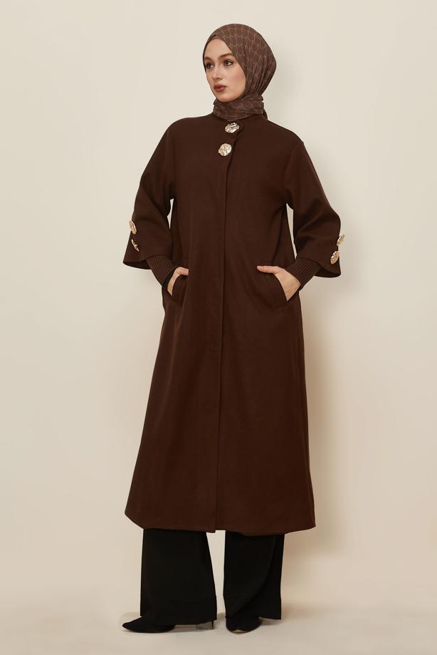 Hijab clothing BROWN CACHET COAT T 4526 - TRENDTESETTÜR