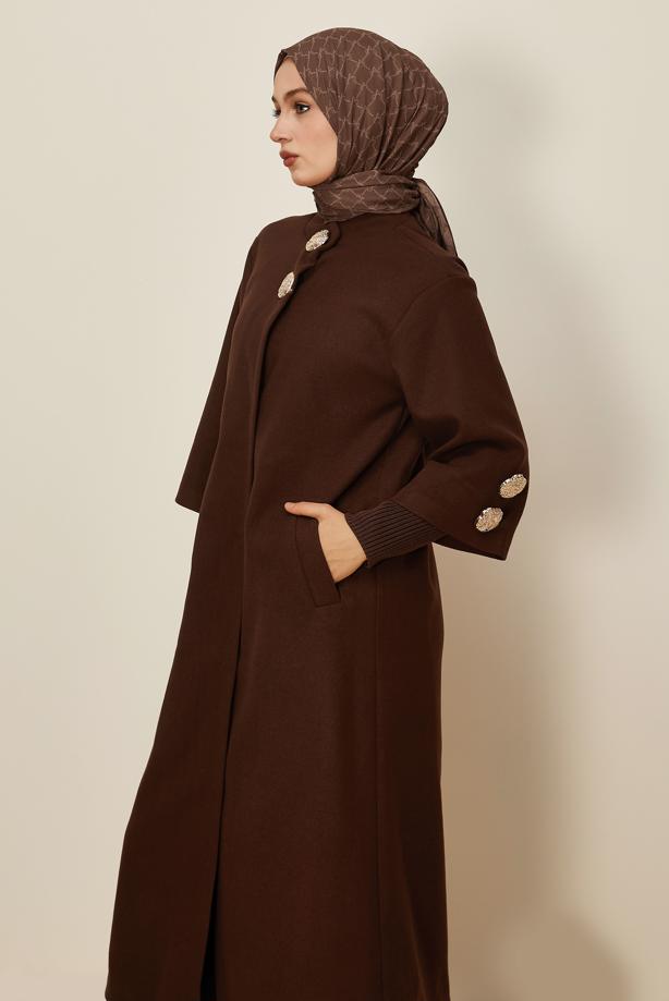 Hijab clothing BROWN CACHET COAT T 4526 - TRENDTESETTÜR