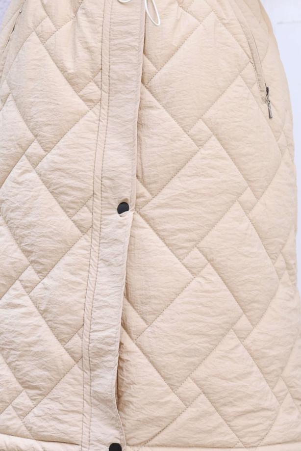 Hijab clothing  HOODED PUFFER COAT T 6307 - TRENDTESETTÜR