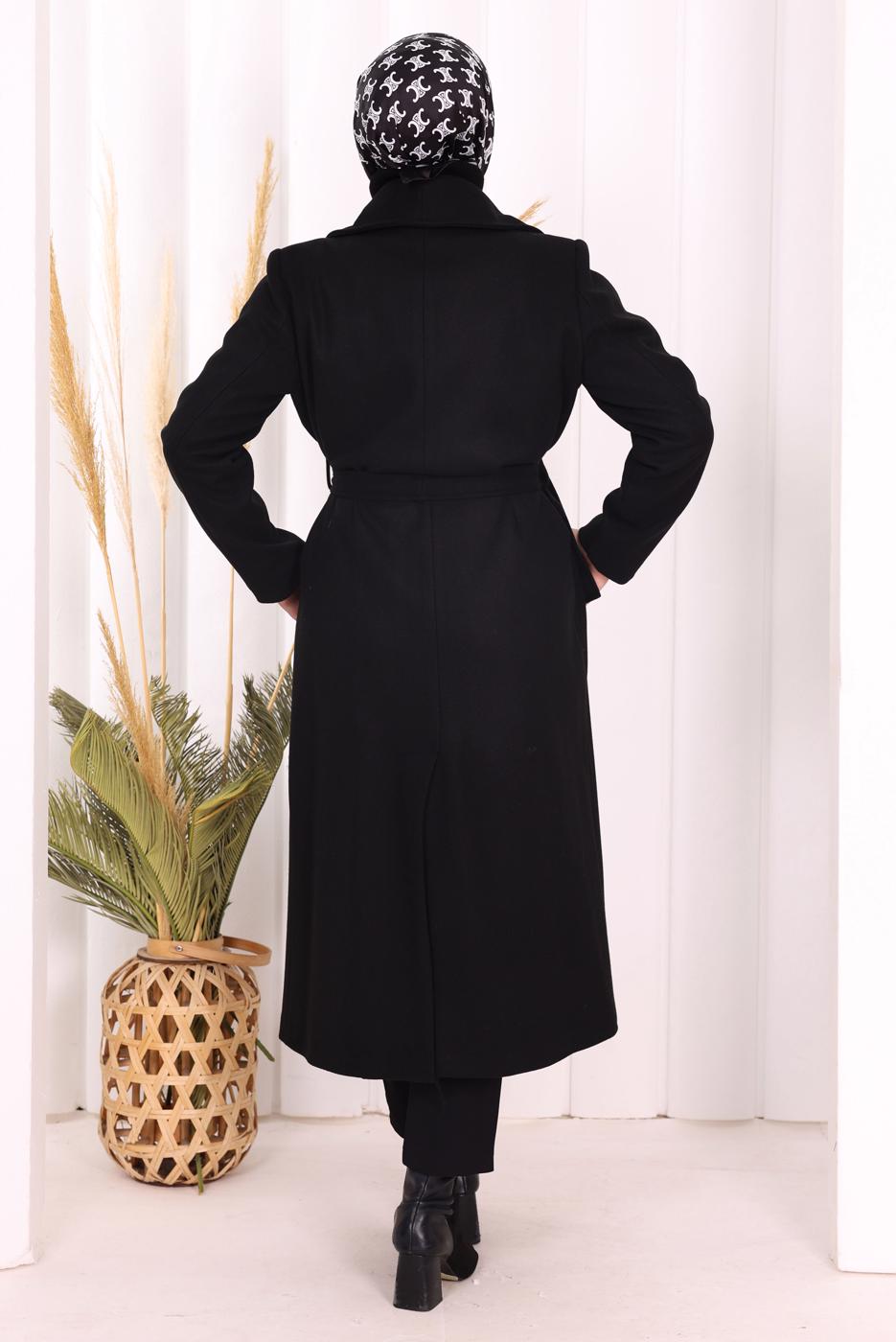 Hijab clothing BLACK T 96007-1 BYM KAŞE KABAN