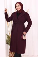 Hijab clothing CLARET RED T 96007-1 BYM KAŞE KABAN
