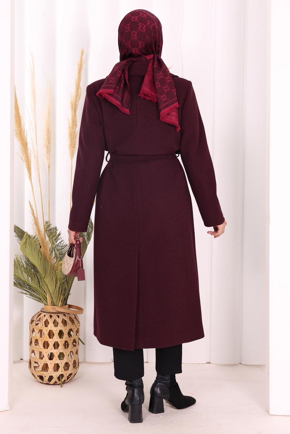 Hijab clothing CLARET RED T 96007-1 BYM KAŞE KABAN