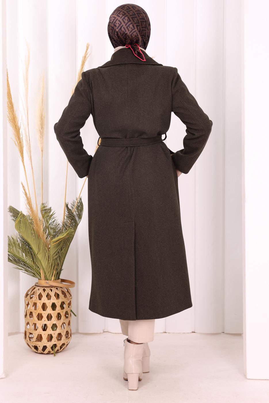 Hijab clothing BROWN T 96007-1 BYM KAŞE KABAN