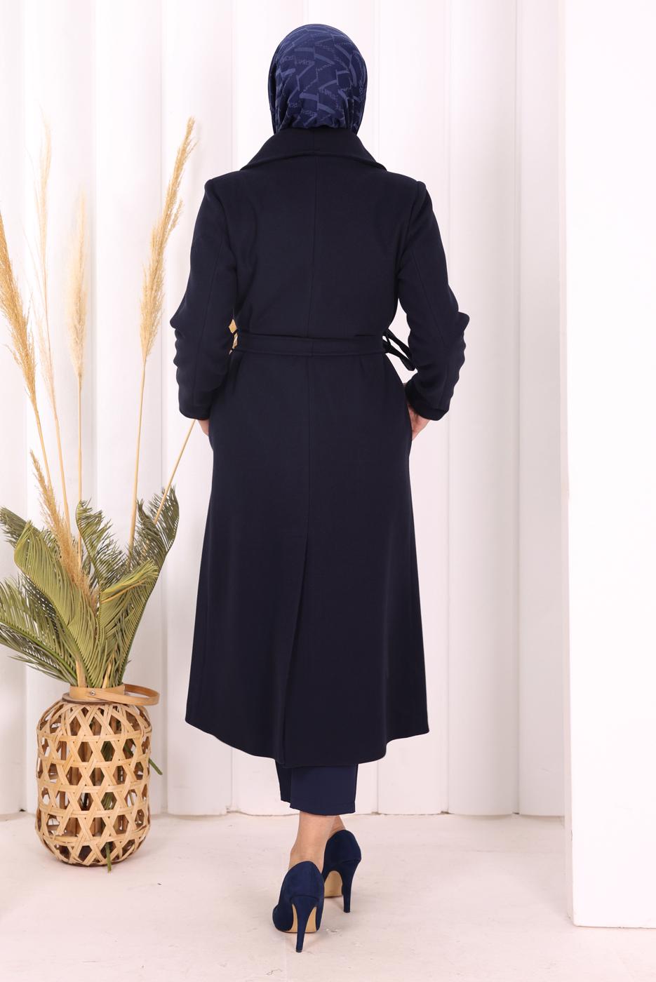 Hijab clothing NAVY BLUE T 96007-1 BYM KAŞE KABAN