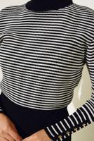 Vêtements hijab NOIR PULL EN MAILLE RAYÉE T 3304