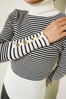 Vêtements hijab CRÈME PULL EN MAILLE RAYÉE T 3304