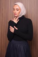 Vêtements hijab NOIR PULL EN MAILLE À COL ROULÉ T 3507