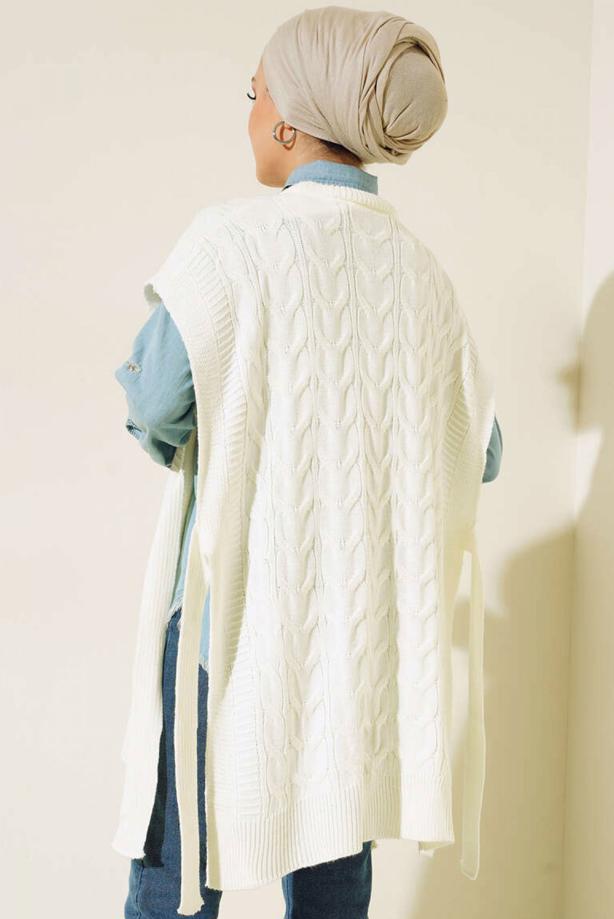 Vêtements hijab ÉCRU PULL EN MAILLE T 42011 - TRENDTESETTÜR