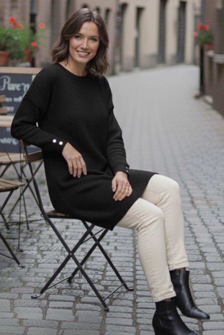 Tesettür giyim SİYAH TRİKO TUNİK T 4744