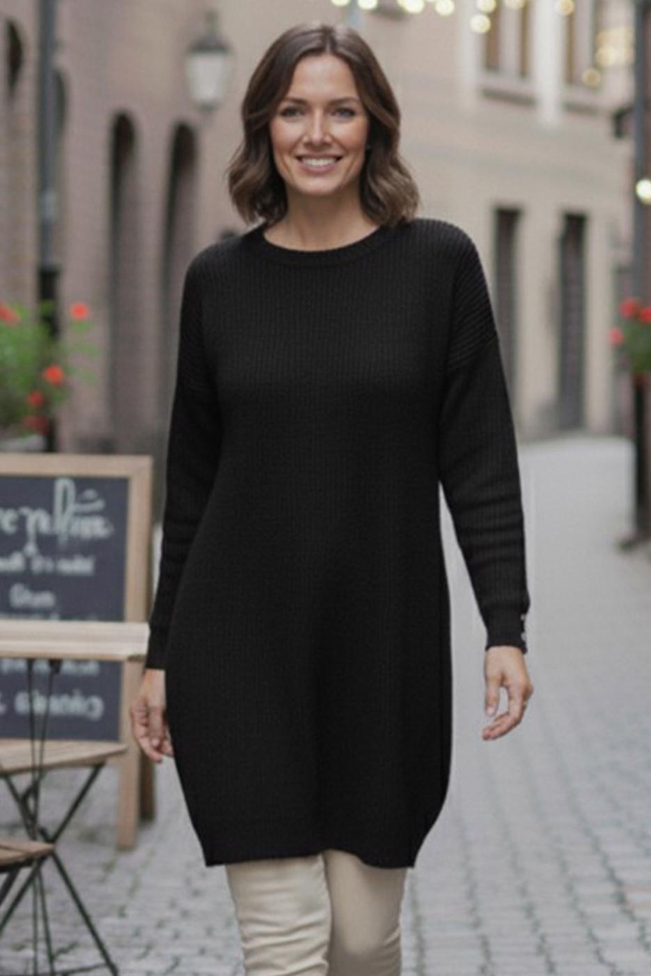 Tesettür giyim SİYAH TRİKO TUNİK T 4744