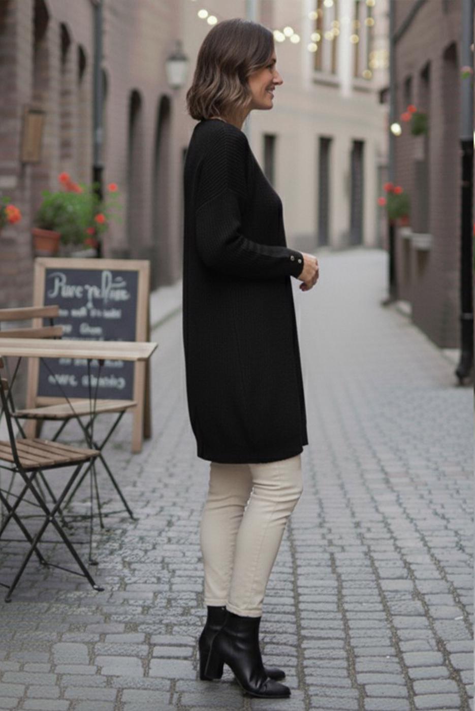 Tesettür giyim SİYAH TRİKO TUNİK T 4744