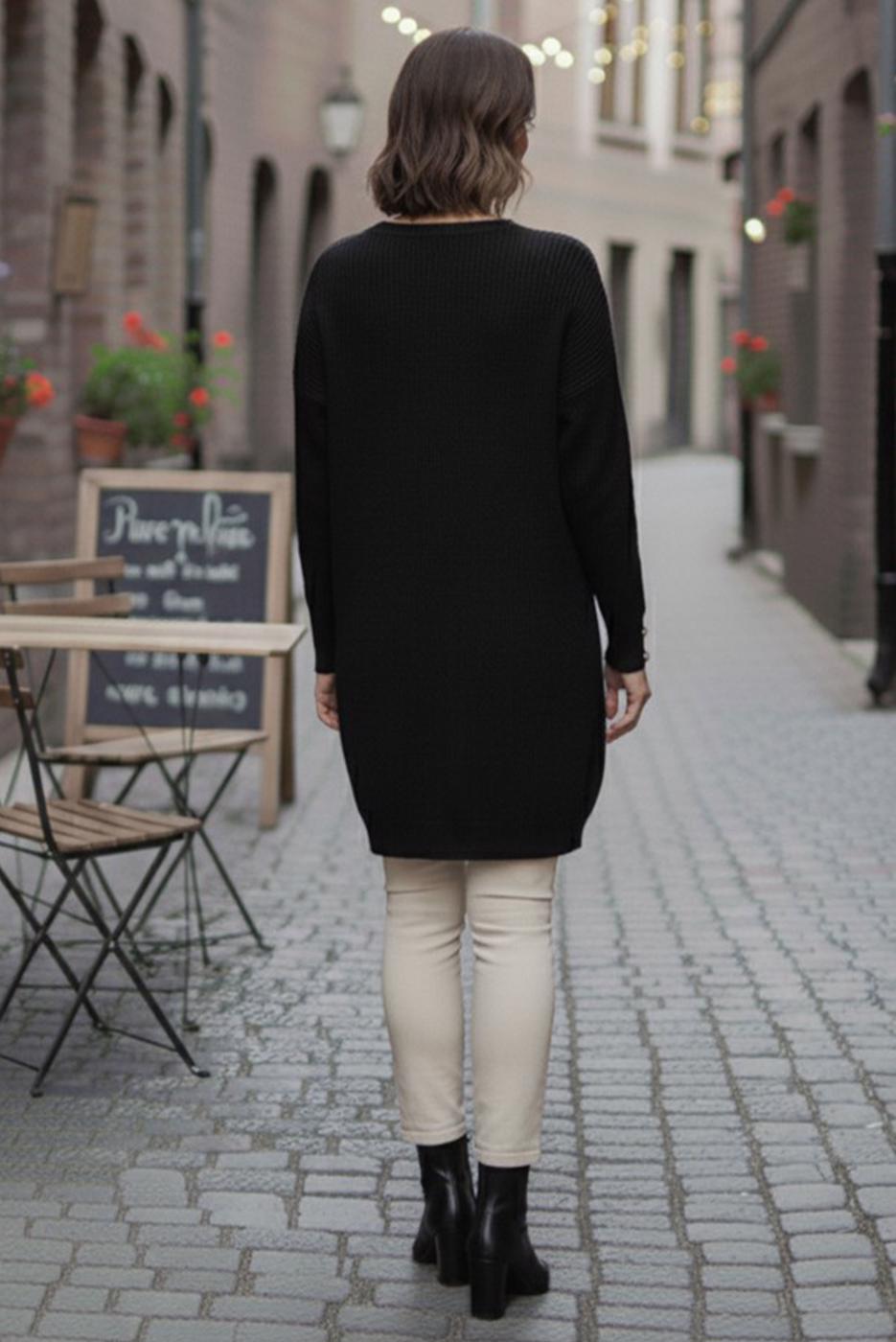 Tesettür giyim SİYAH TRİKO TUNİK T 4744