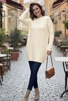 Tesettür giyim BEJ TRİKO TUNİK T 4744