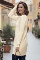 Tesettür giyim BEJ TRİKO TUNİK T 4744