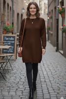 Tesettür giyim KAHVE TRİKO TUNİK T 4744