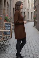 Tesettür giyim KAHVE TRİKO TUNİK T 4744