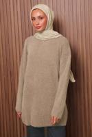 Tesettür giyim BEJ SAKAL İPLİK TUNİK T 5770