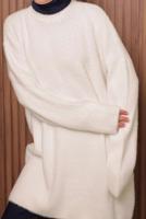 Tesettür giyim EKRU SAKAL İPLİK TUNİK T 5770