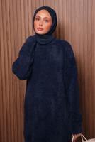 Tesettür giyim LACİVERT SAKAL İPLİK TUNİK T 5770